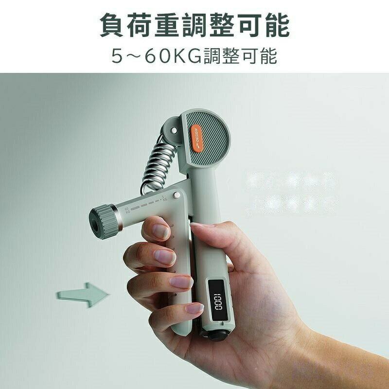 2点セット ハンドグリップ 握力 負荷調整可能 5~60kg 握力計 筋力 腕力 トレーニング ワークアウト グリップ 握力強化 カウンター付き 筋トレ リハビ...