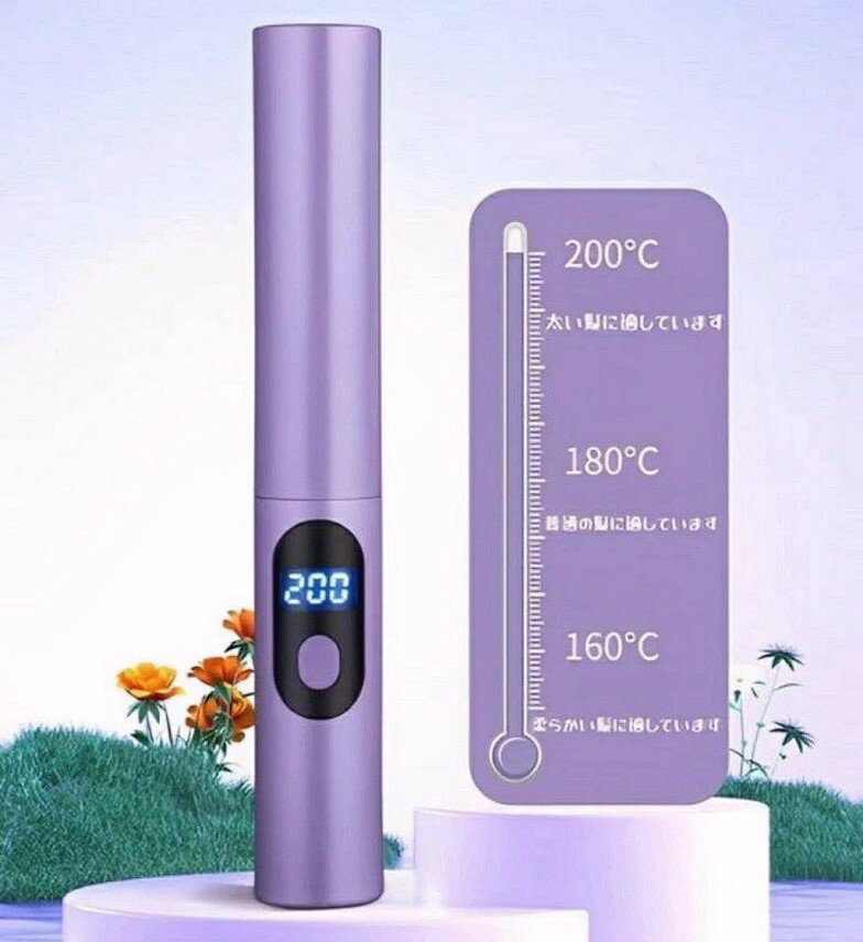 ヒートブラシ ヘアアイロン ミニ コードレス ブラシアイロン ストレート 小型18.5cm 超軽量 マイナスイ..