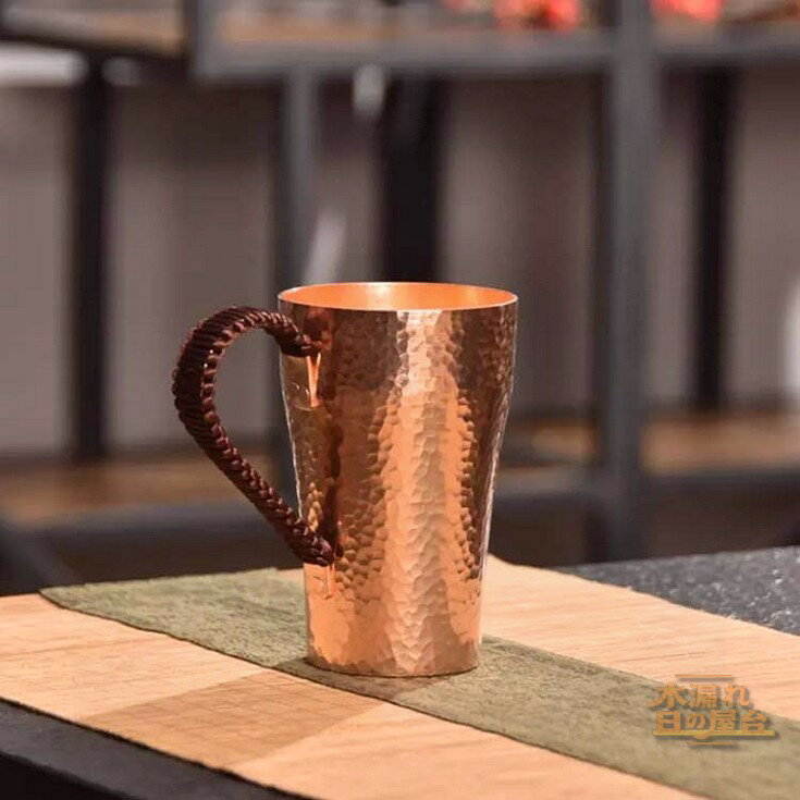 銅製コップ ビールマグ マグカップ 厚い銅 銅製タンブラー 400ml 銅製 ティーカップ アイスコーヒー 保冷 純粋な銅のマグカップ 飲料 純銅 コーヒーカップ 食器 ギフト ビール 水 コップ 飲み物 純銅茶碗 贈り物 耐熱性