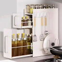 隠せる 調味料ラック 2段 調味料 油 醤油 引き出し キッチン収納 隙間収納 調味料入れ 調味料ラック 調味料ストッカー マグネット スリム スパイスラック 大容量 コンロ横 スリム 薄型 隙間 収納 引き出し スチール