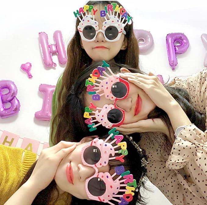 バースデーメガネ 誕生日ハッピーバースデー コスプレ眼鏡 ケーキ眼鏡 飾り付け パーティーグラス 子供大人のための誕生日パーティーメイクアップパーティーパーティーデコレーション用品