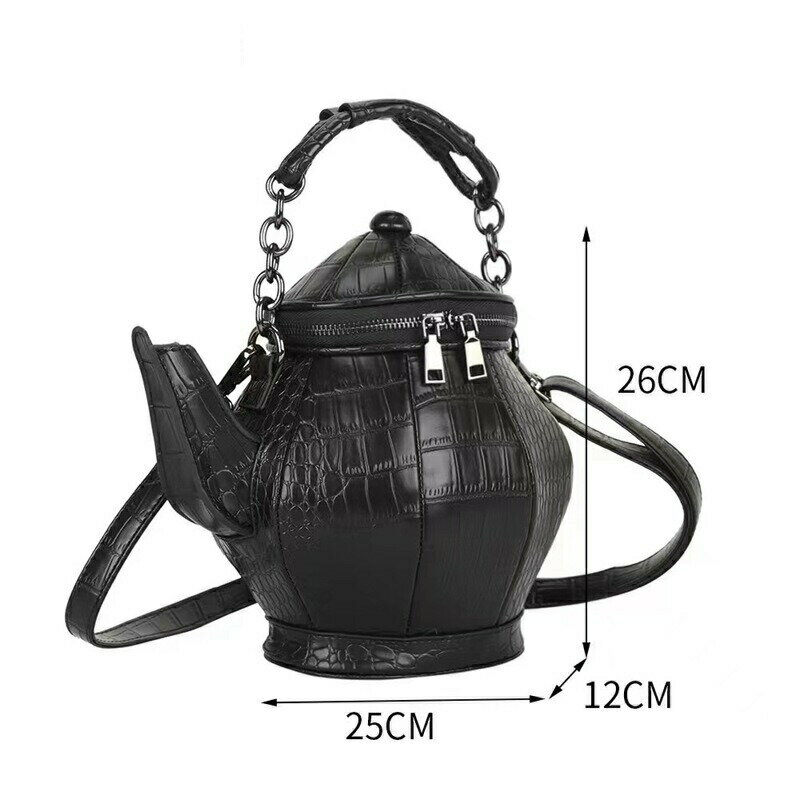 ハンドバッグ - ファッショナブルなティーポット PU レザー ショルダー バッグ | ファッショナブルなテ..