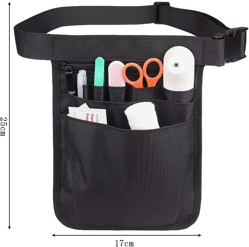 小物入れ エプロンバッグ 便利 携帯性 事務 看護 接客 7ポケット ペン差し付き ゴムバンド付き