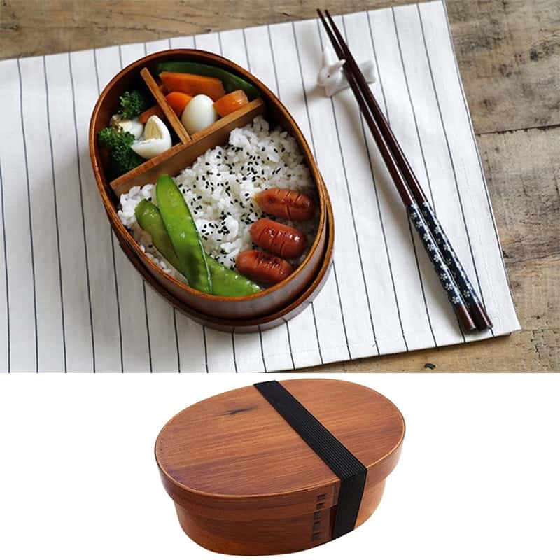 弁当箱 保温 和風 わっぱ ランチボックス 木製 天然漆塗り 寿司 ケース 取り外し可能 T字仕切り ゴムバ..