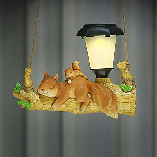 ソーラー置物 フクロウと木の切り株 リス/ツリーバッグベア ソーラーライト ガーデンオーナメント ガー..