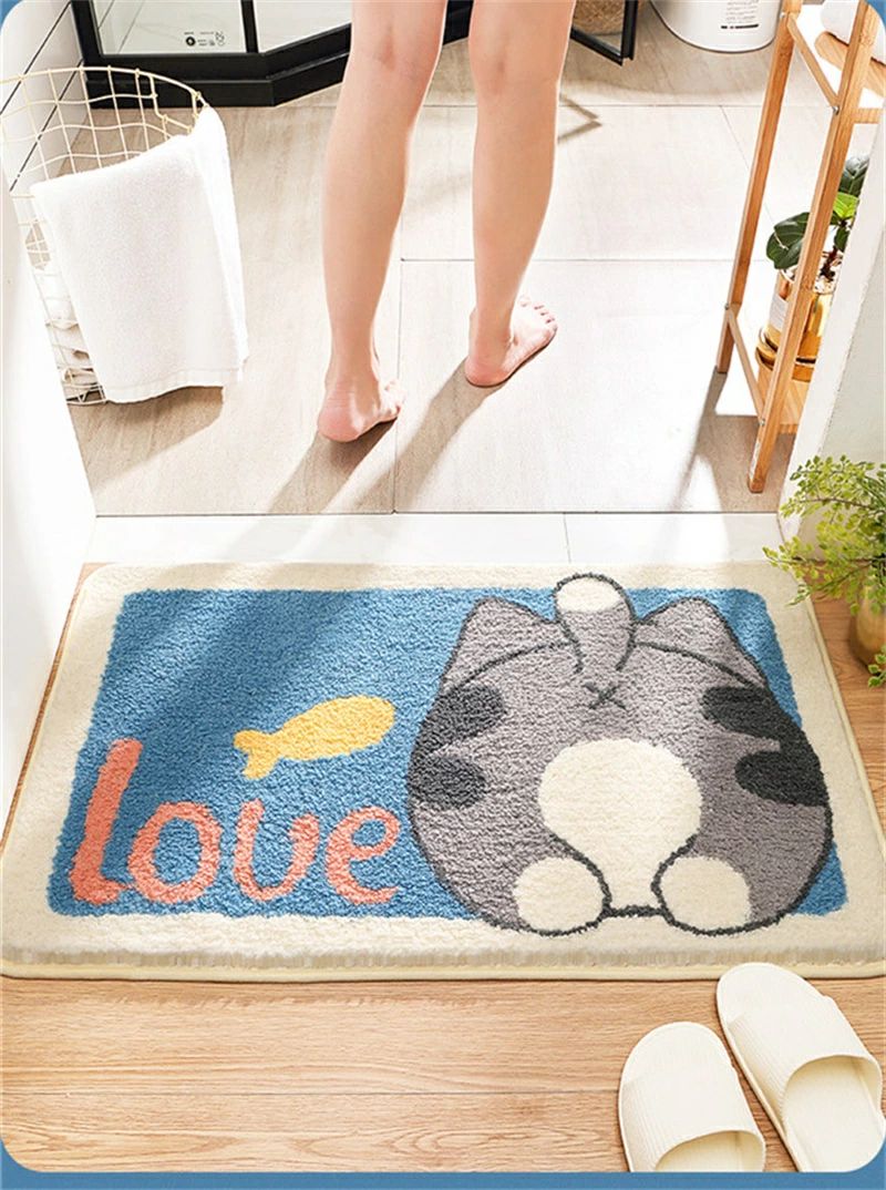 バスマット 玄関マット お風呂マット 台所マット カーペット 室内 浴室 洗面所 家庭用 吸水速乾 可愛い..