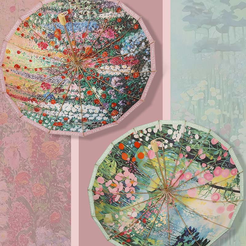 日傘 折りたたみ 完全遮光 油絵 傘 超軽量 折り畳み傘 uvカット 紫外線対策 日焼け対策 メンズ レディ..