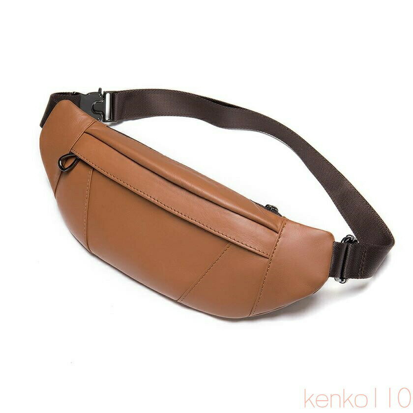 【送料無料】ウェストバッグ ボディバッグ メンズ ショルダーバッグ トップレザー 本革 牛革 高級感 斜めがけ 斜めがけバッグ 小物入れ シンプル スマホ収納 イヤホン収