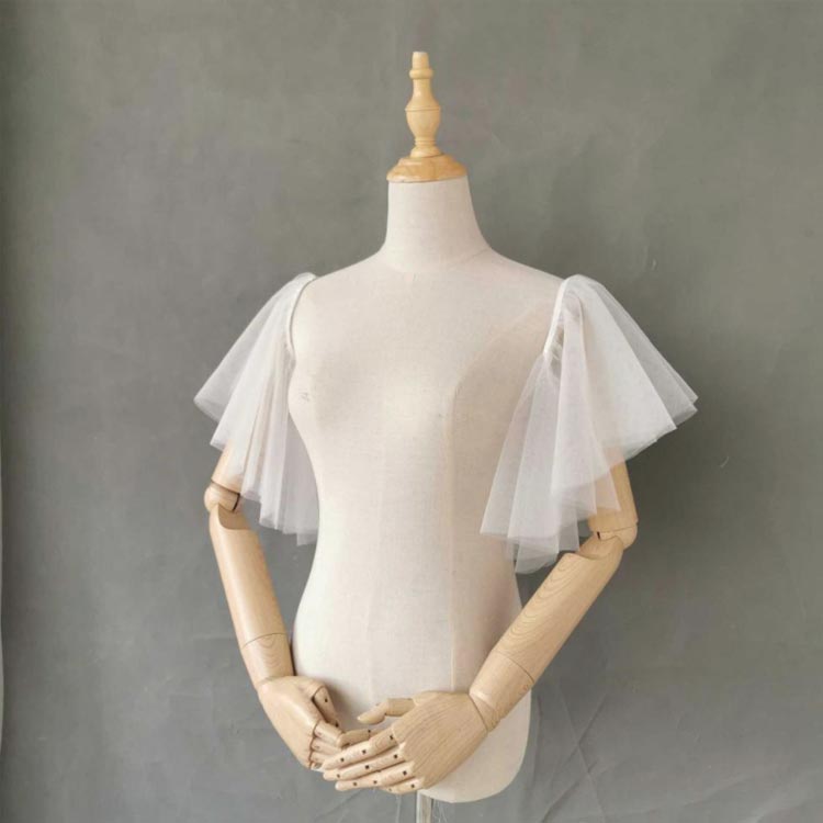 付け袖 ウェディングドレス用 二次会 レース 二の腕カバー アームカバー パフスリープ 羽織り ショール ボレロ つけ袖 パーティードレス用 パフスリープ ワンピース用 ホワイト ブラック 披露宴 付け袖 発表会 演奏会 お呼ばれ ブライダル