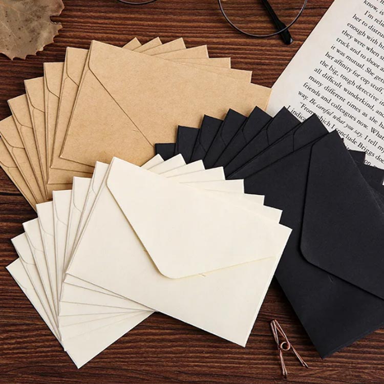 30枚 カラー封筒 7*10.5cm ミニ封筒 案内状 レターセット 封筒 招待状 結婚式 レター用品 手紙用品 文房具 レター 横長 紙物雑貨 クラフト紙 お...