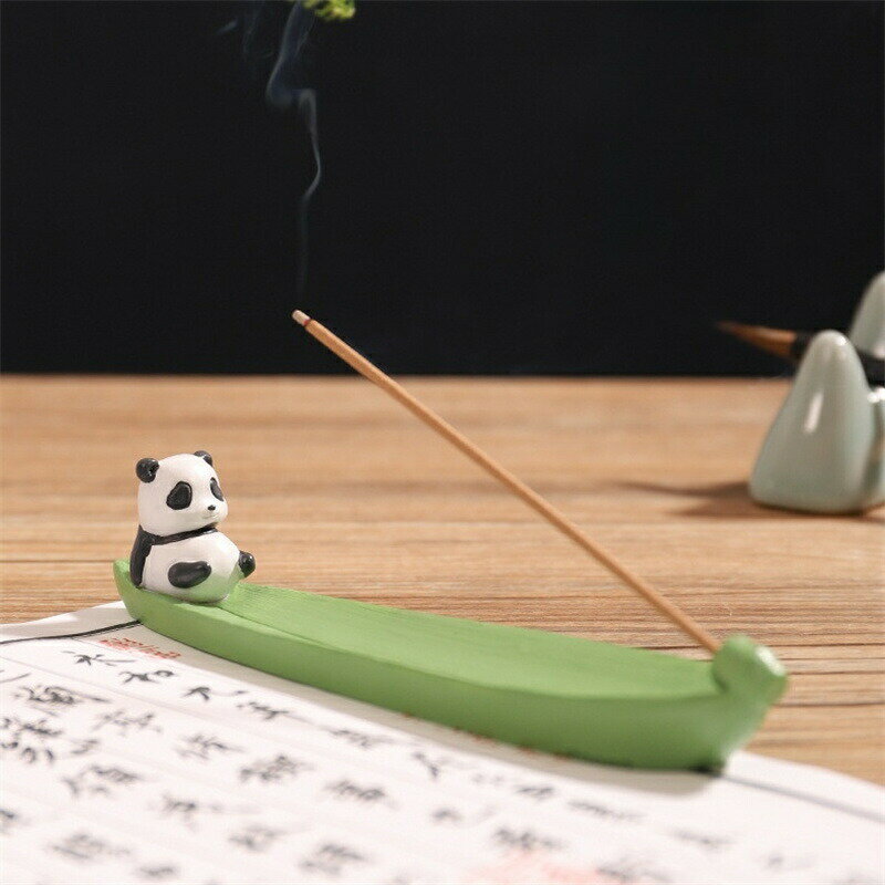 お香立て 線香立て 線香皿 お香置き 斜めに差す 可愛い 小舟の形 動物 アニマル かわいい 樹脂製 仏壇..