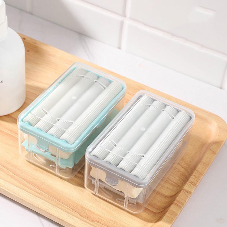 持ち運び 多機能 洗濯せっけんケース 蓋付き 石鹸ケース 石鹸いれ ケース 泡立つ ローラー石鹸箱 おしゃれ 石鹸置き ソープディッシュ 2個セット 石鹸ホルダ...