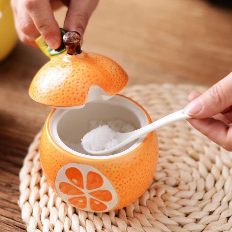 調味料ポット 調味料入れ 230ml フルーツ型 スパイスボトル 陶器 調味料ボトル 保存容器 調味料ケース ..