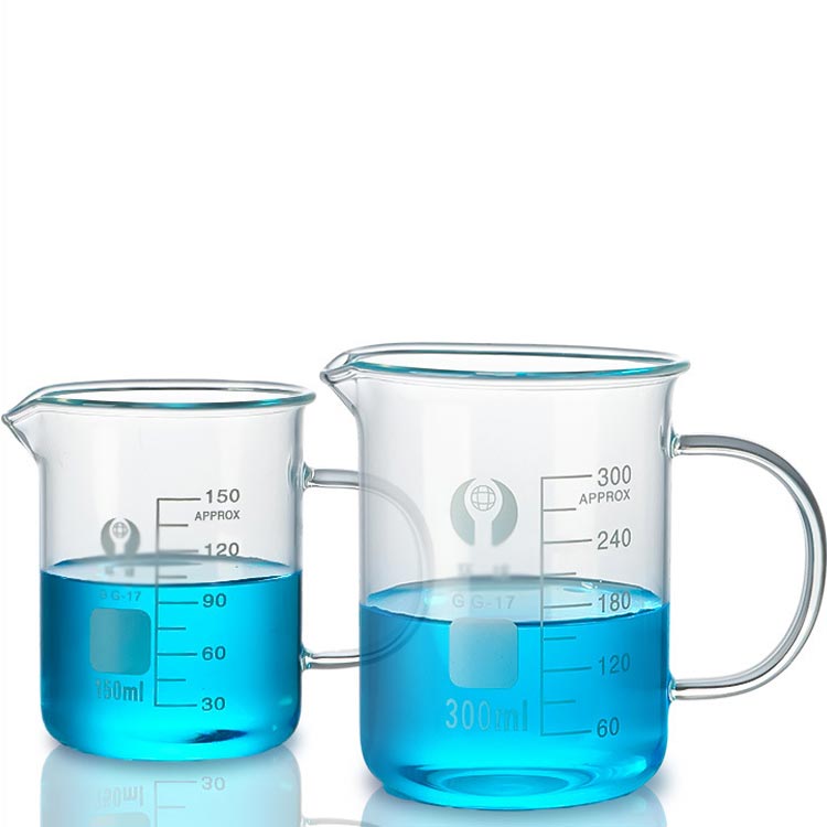 ビーカー 100～500ml 耐熱ガラス 計量カップ 取っ手付きビーカー 目盛 メモリ付き スケールビーカー ガ..