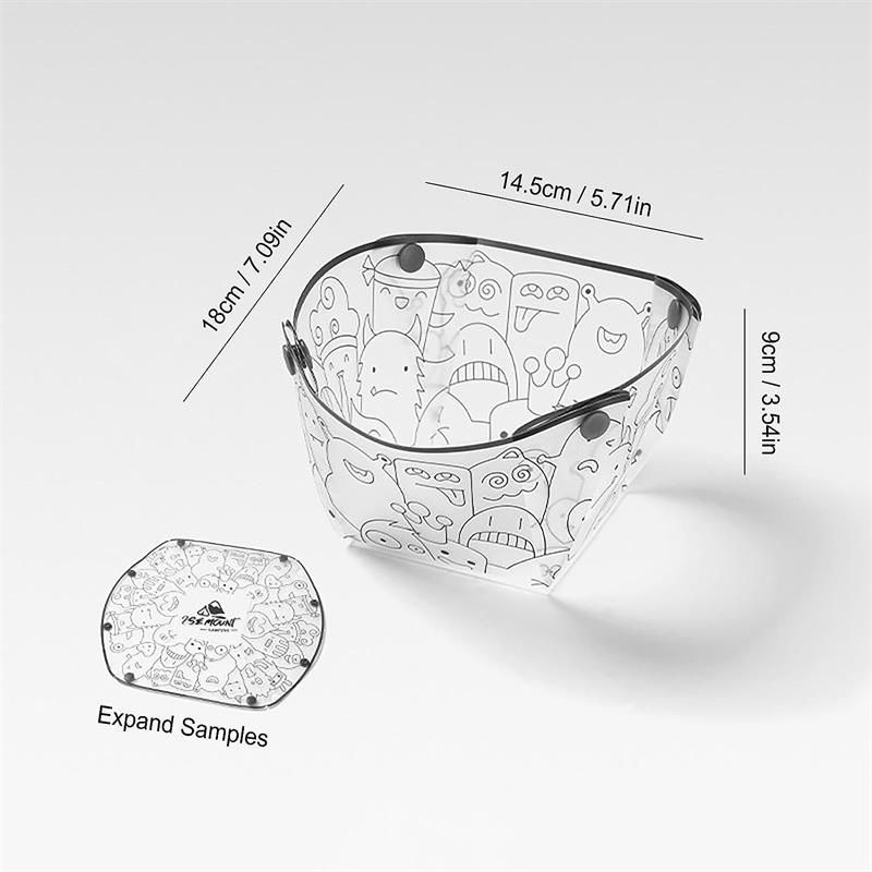 折りたたみプレート スナップ付き 耐熱 屋外 透明プレート 漫画 かわいい カップ コーヒーフィルター ..