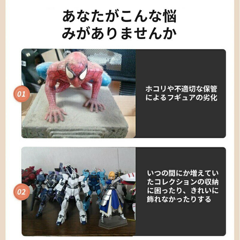 フィギュアケース 収納 高品質 背面ミラー コレクションケース コレクションボックス クリアケース 透..