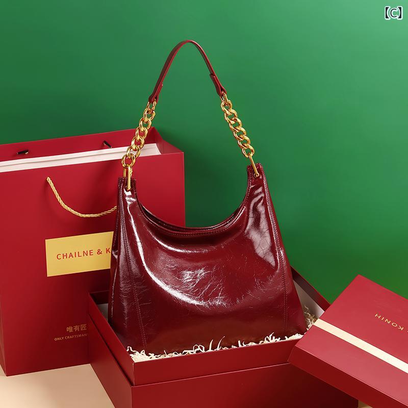 レディース　バッグ　ハンド 高級 トートバッグ大容量 レディースバッグ 2025 新型 ワンショルダー 脇下 バッグ レッド ウェディング 花嫁(4)