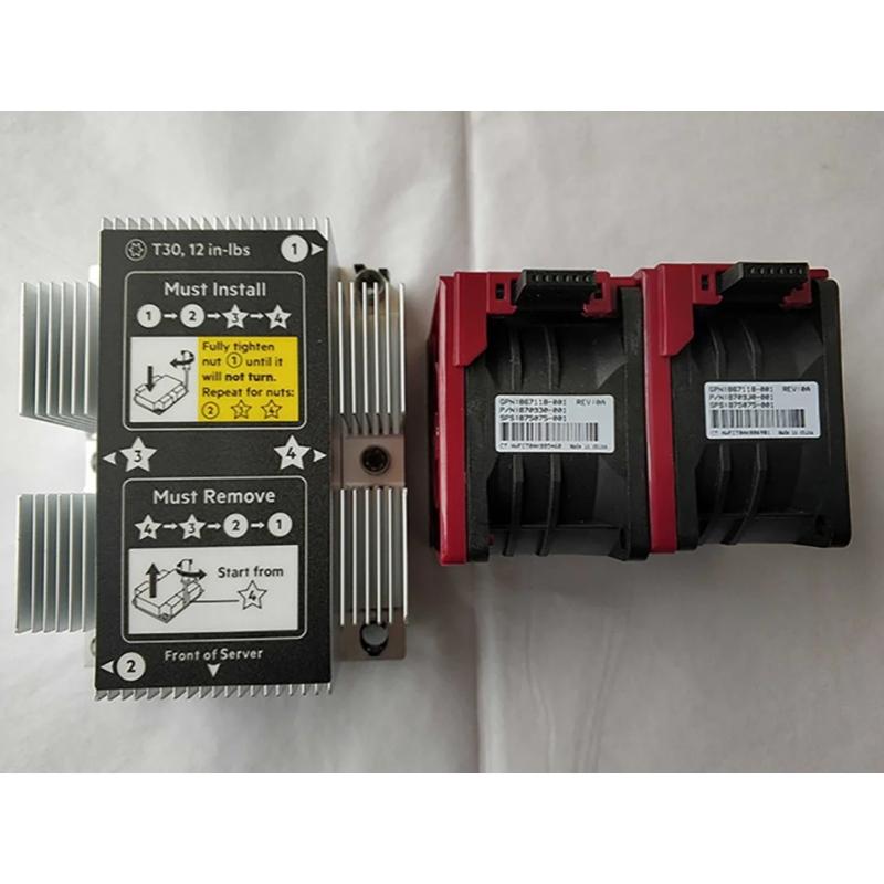 新品 HP ProLiant DL380 Gen10 用 CPU クーラー ヒートシンク+ファン*2個 P/N 875070-001 839274-001 873592-001