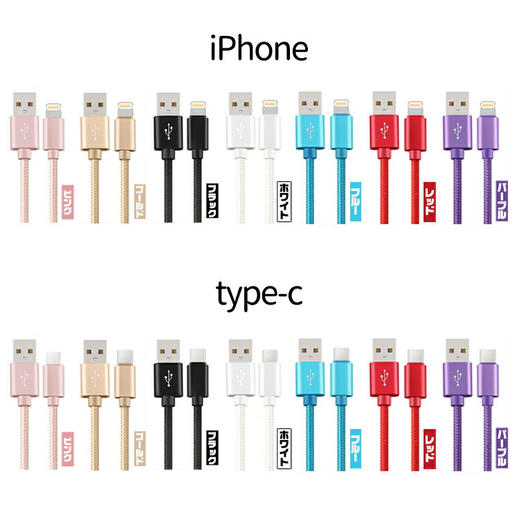 【1m＆3本セット】iPhone 充電 ケーブル 1m タイプcケーブル type-c USBケーブル ...