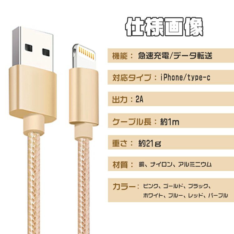 【1m＆3本セット】iPhone 充電 ケーブル 1m タイプcケーブル type-c USBケーブル ...