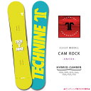 楽天マジック・アワースノーボード 板 単品 グラトリ メンズ レディース 2024 TECH NINE テックナイン CAM ROCK ハイブリッド キャンバー ボード スノボー お洒落 かわいい イエロー