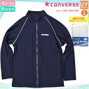 送料無料 ラッシュガード キッズ 子供 スクール 長袖 水着 UVカット 女の子 ガールズ 男の子 ボーイズ ジップアップ パーカー ブランド 学校 紺 120...