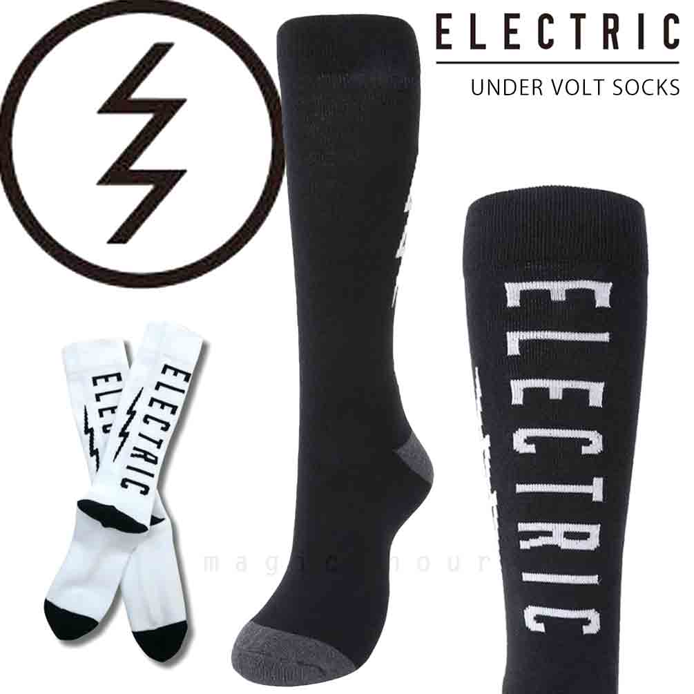 スキー スノーボード ソックス 靴下 メンズ ブランド スポーツソックス ELECTRIC エレクトリック Under Volt Socks 保温 防寒 サポート クッション パイル 黒 白