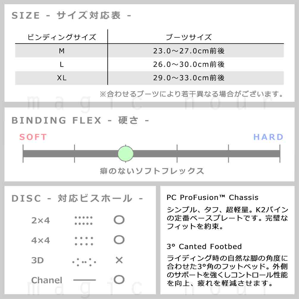 スノーボード ビンディング スノボー バインディング レディース K2 ケーツー CASSETTE ボード 金具 24-25 初心者 ソフトフレックス グラトリ 軽量 黒 白 グレー