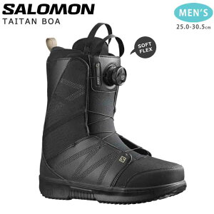 スノーボード ブーツ メンズ SALOMON サロモン TAITAN BOA ダイヤル ダイアル式 22-23 ソフトフレックス 大きいサイズ 25cm - 30.5cm 黒 ブラック お洒落 男性