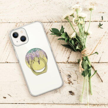 スマホリング ホールドリング バンカーリング リングスタンド スマホ リング ホールド スタンド おしゃれ かわいい ゴールド シルバース iPhone アイフォン アンドロイド 送料無料 落下防止 ピンク パープル 藤 藤の花 大人 可愛い 花柄 紫