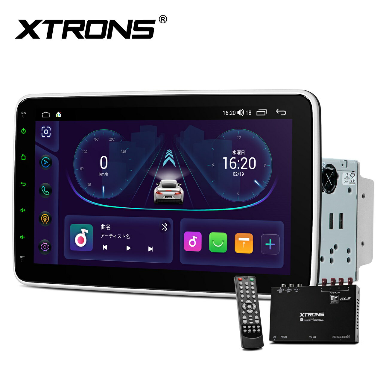 XTRONS カーナビ フルセグ 2DIN カーオーディオ 10.1インチ 大画面 地デジ搭載 AndroidOS 車載PC 4G通信 SIM対応 ワイヤレス CarPlay Android Auto(TID101L-TV)