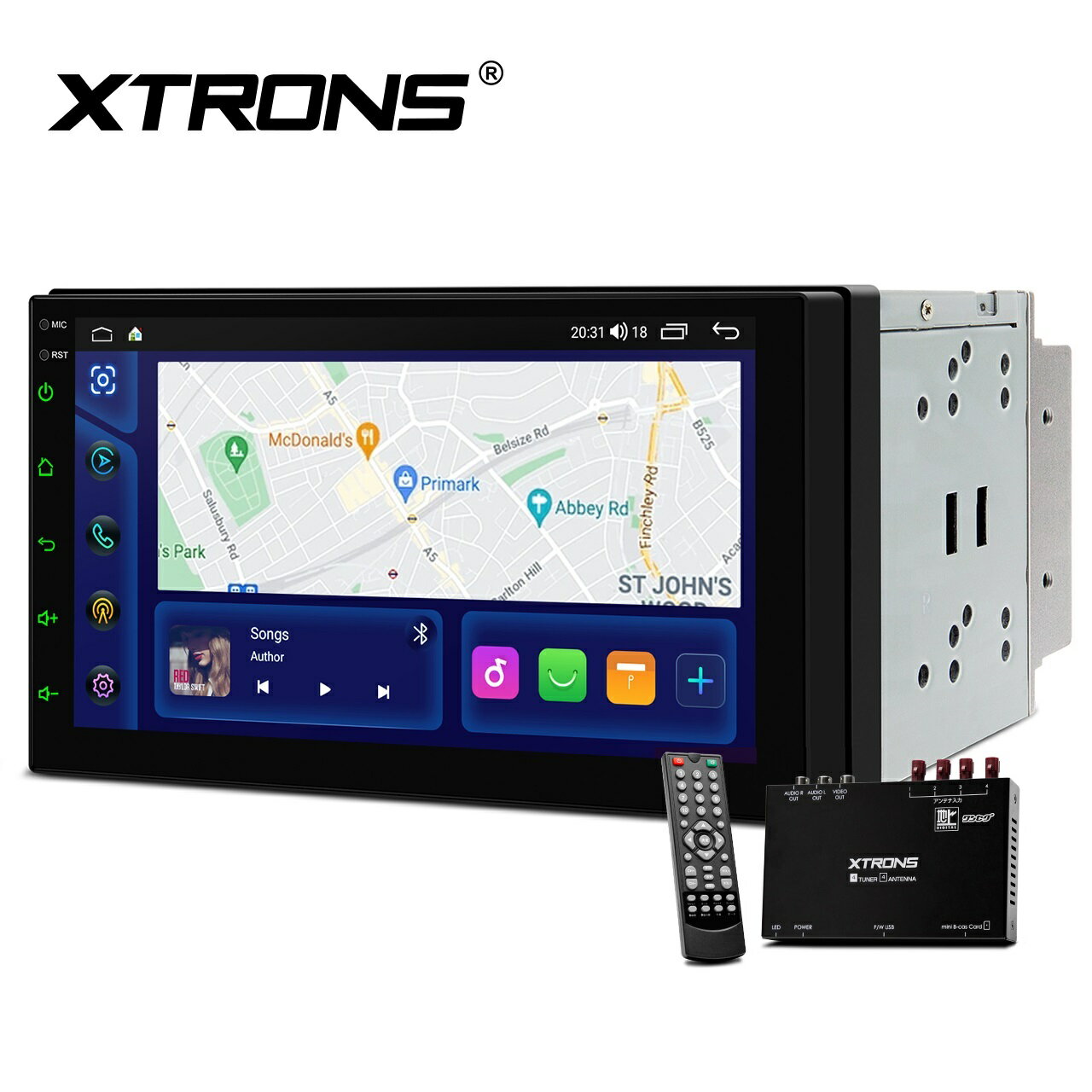 XTRONS ディスプレイオーディオ フルセグ 7インチ カーナビ フルセグ 2DIN カーナビ 地デジ搭載 テレビタッチ操作Androidナビ カーオーディオ カーステレオ 8コア 2GB+64GB 車載PC iPhone CarPlay android auto対応 Bluetooth WiFi（TIDS701L-TV）