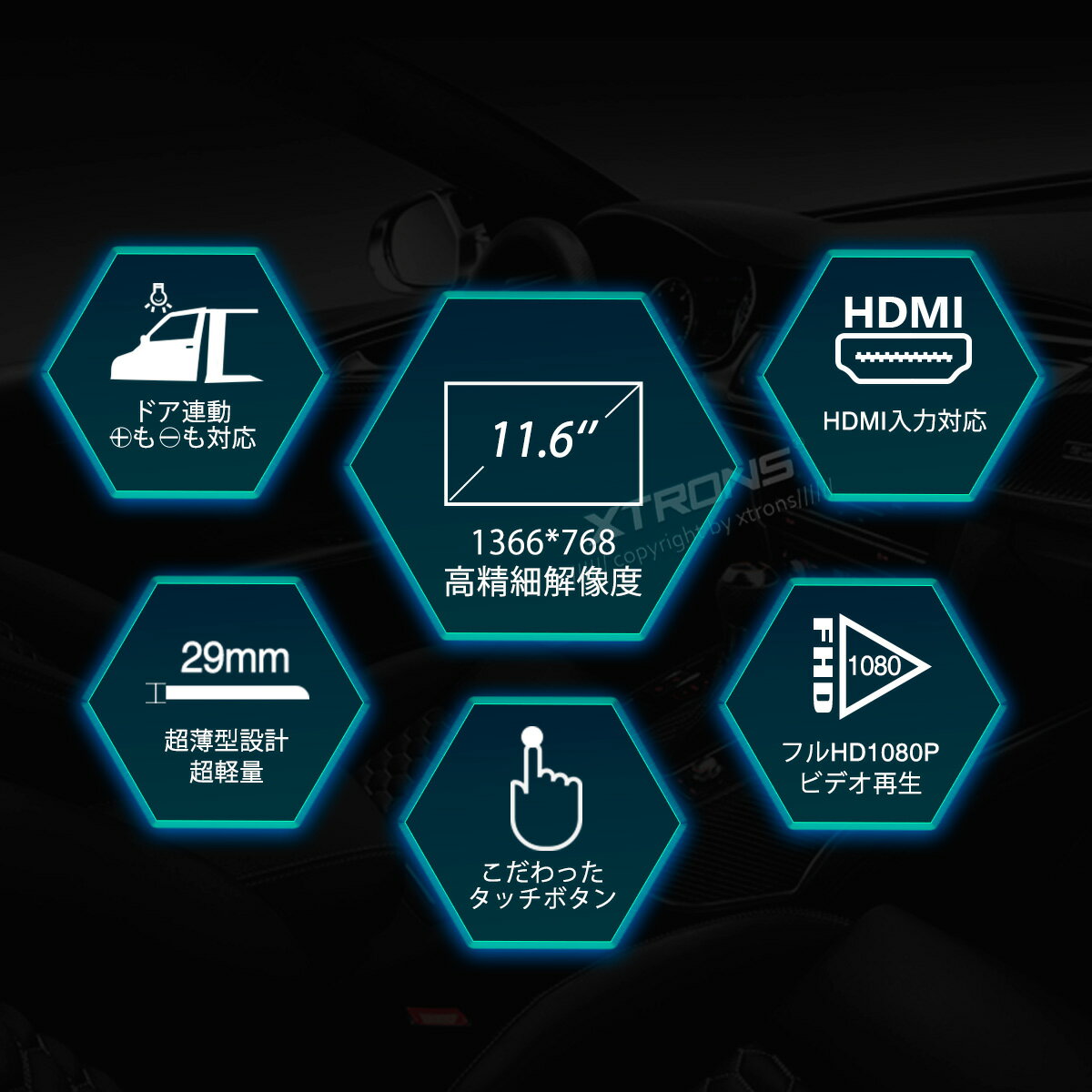 XTRONS �ե�åץ������˥��� 11.6����� 1366x768������� Ķ�� �� HDMI�б� �ե�HD 1080P�ӥǥ��б� ���ԡ�������¢ �������� �ɥ�Ϣư ��ʿ����170�� �ߥ饭�㥹����(CM118HD+HDTV05)