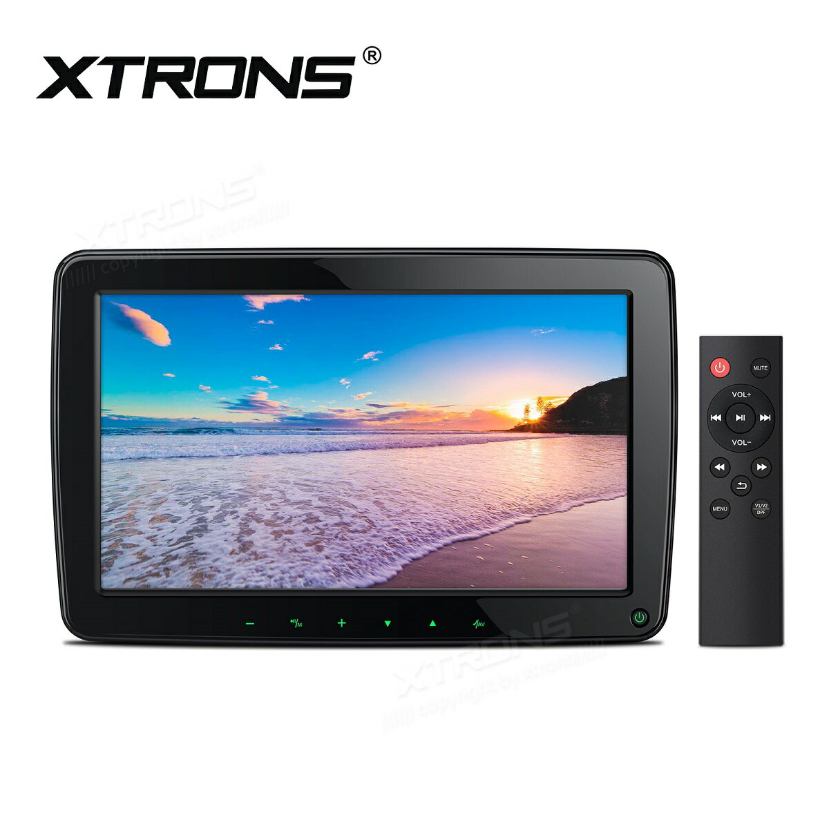 (HM117HD) XTRONS ヘッドレストモニター IPS大画面 フルHD 広視野角対応 11.6インチ 1366*768高画質 HDMI機能 1080Pビデオ再生 エンジン連動 1個セット