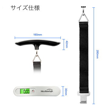 ラゲッジチェッカー スケール スーツケース 荷物 旅行 計り 計量器 携帯式 デジタル 最大50kg アウトドア シルバー ピンク ゴールド【ゆうメール送料無料】