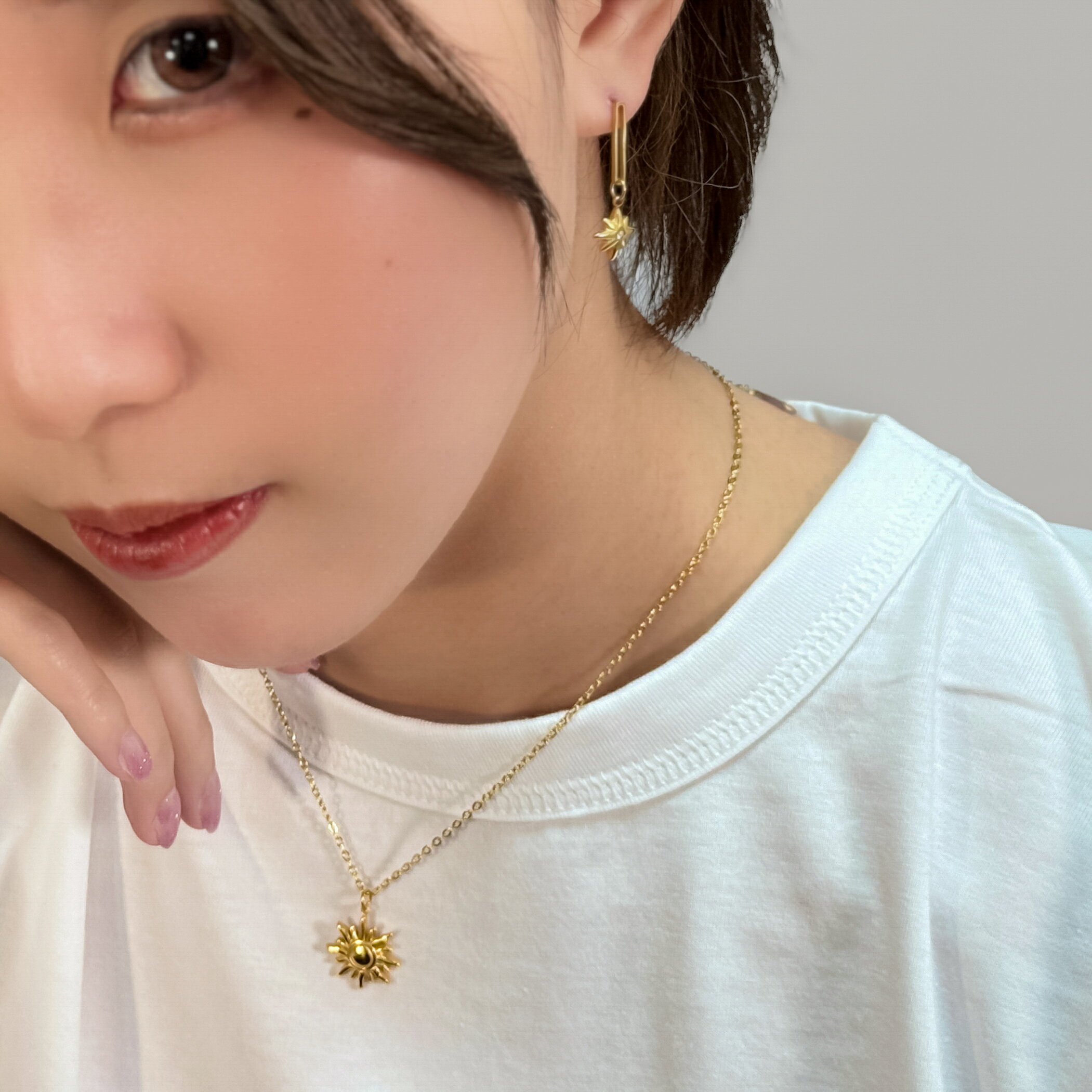 【最大1000円OFFクーポン】【ゆうパケット送料無料】太陽 ネックレス 金属アレルギー ステンレス ネックレス ハワイアン ジュエリー 太陽モチーフ サン ペンダント SUN チャーム お守り 幸運 つけっぱなし サージカルステンレス n020の商品画像 2