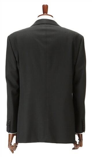 【洋服の青山】秋冬 ブラック系 プレミアムスタンダードスーツ【DORMEUIL】 Savile Row メンズ ビジネス ストレッチ 長袖 標準体 ワンタック ストライプ 2ボタン 最高級 手間ひまかける 丁寧 ウール100% キュプラ裏地 総裏 静電気抑制おしゃれ かっこいい