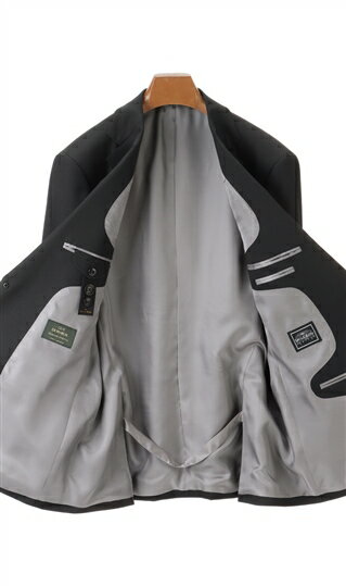 【洋服の青山】秋冬 ブラック系 プレミアムスタンダードスーツ【DORMEUIL】 Savile Row メンズ ビジネス ストレッチ 長袖 標準体 ワンタック ストライプ 2ボタン 最高級 手間ひまかける 丁寧 ウール100% キュプラ裏地 総裏 静電気抑制おしゃれ かっこいい