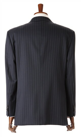 【洋服の青山】秋冬 ネイビー系 プレミアムスタンダードスーツ【DORMEUIL】 Savile Row メンズ ビジネス ストレッチ 長袖 標準体 ワンタック ストライプ 2ボタン 最高級 オーダーメイドクオリティ 丁寧 快適な着心地 静電気抑制おしゃれ かっこいい