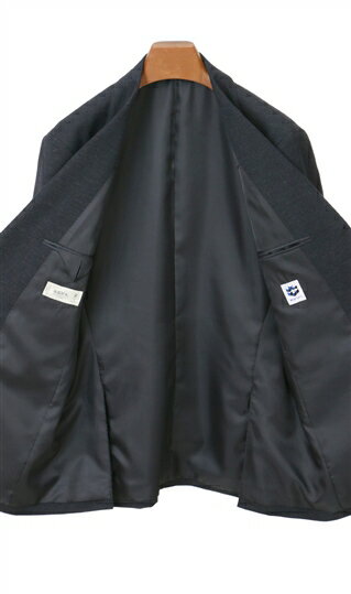 【洋服の青山】メンズ スーツ 秋冬 ネイビー 紺 スタイリッシュ 【3ボタン段返り】【WEAR SHiFT】ビジネス オフィス 背広 男性 紳士服 通勤 大きいサイズ ゆったり ワンタック 長袖 総裏 エコ素材 サステナブル リサイクルウール グレンチェック 千鳥格子 かっこいい