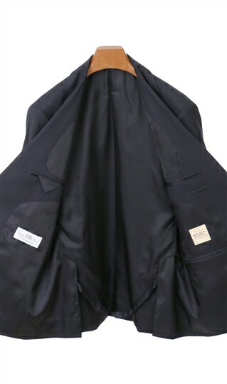 【洋服の青山】プレミアム スーツ メンズ スリム 秋冬用 ネイビー 紺 ストライプ シングル 2ボタン サイドベンツ 総裏 ノータック ウール カシミヤ 軽い 軽量 ビジネス オフィス 冬 ビジネススーツ メンズスーツ 背広 男性 大人 細身体 細め スタイリッシュ 美しい おしゃれ