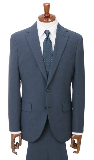 【洋服の青山】スーツ メンズ スリム ブルー 青 千鳥格子 春夏秋冬 オールシーズン 2ボタン 背抜き センターベント ワンタック 大きいサイズ 洗える ウォッシャブル ストレッチ 動きやすい ビジネス 仕事 フォーマル 卒業式 入学式 メンズスーツ 紳士服 背広 40 50代 男性