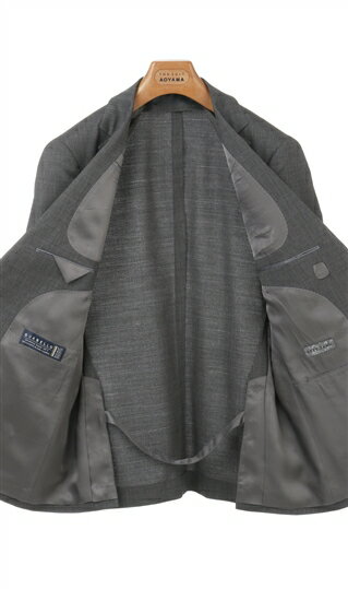 【洋服の青山】 春夏用 グレー系 プレミアムスタイリッシュスーツ【戸賀 敬城氏プロデュ—スモデル】【GUABELLO生地使用】 HILTONビジネススーツ メンズ 013