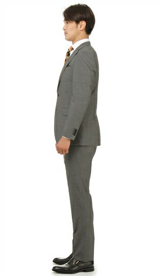 春夏用 グレー系 プレミアムスタイリッシュスーツ【Super110's】【ツーパンツ】 HILTON