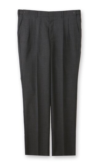【洋服の青山】アジャスター ツータック スラックス メンズ ゆったり 春夏用 チャコールグレー 灰色 千鳥格子 ハウンドトゥース 大きいサイズ ウエスト調節 洗える 清潔 ビジネス 通勤 営業 出張 仕事 ビジカジ パンツ ボトムス ズボン スタンダード シニア リーガル REGAL y-aoyama-10117720 洋服の青山PLUS サンプル画像2