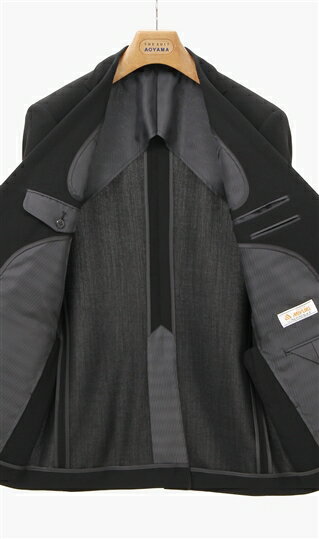 【洋服の青山】 盛夏用 ブラック系 シングルスタンダードフォーマル【清涼】【御幸毛織】 MIYUKI 喪服 ブラックスーツ 礼服054