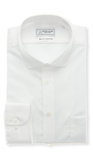 【洋服の青山】NON IRONTECH ノーアイロン 綿100% ワイシャツ メンズ 長袖 スリム 春夏秋冬 ホワイト 白 織柄 ワイドカラー コットン 形態安定 シワになりにくい 洗える ビジネス 通勤 ビジカジ メンズシャツ カッターシャツ Yシャツ アイロン不要 ノンアイロン おしゃれ