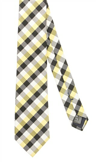 【洋服の青山】《CM着用商品》2024年 ネクタイ メンズ イエロー 黄色 チェック レギュラータイ メンバ..