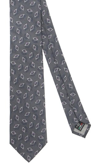 【洋服の青山】メンズ ネクタイ グレー系 プレミアムレギュラータイ【MADE IN ITALY】