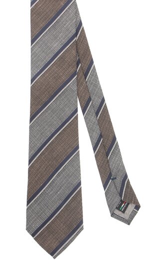 【洋服の青山】メンズ ネクタイ ベージュ系 プレミアムレギュラータイ【MADE IN ITALY】